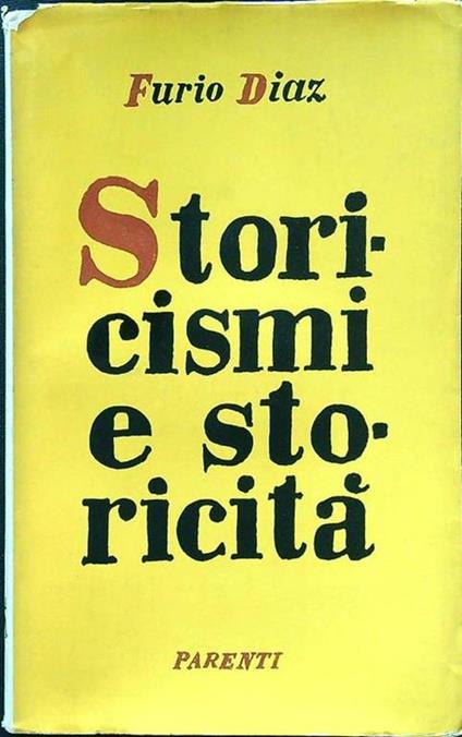 Storicismo e storicità - Furio Diaz - copertina