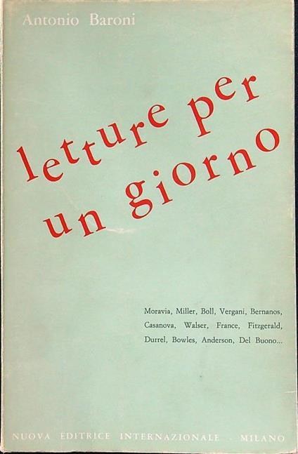 Letture per un giorno - Antonio Baroni - copertina