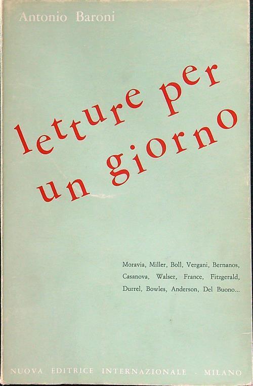 Letture per un giorno - Antonio Baroni - copertina