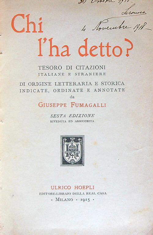 Chi l'ha detto?