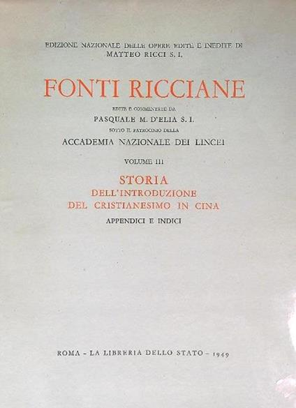 Fonti ricciane. 3vv - Pasquale D'Elia - copertina