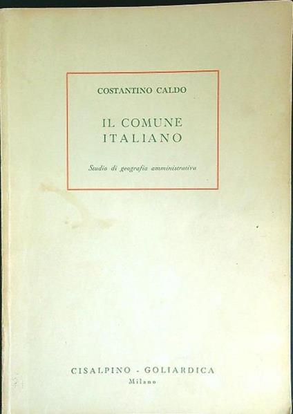 Il  comune italiano - Costantino Caldo - copertina