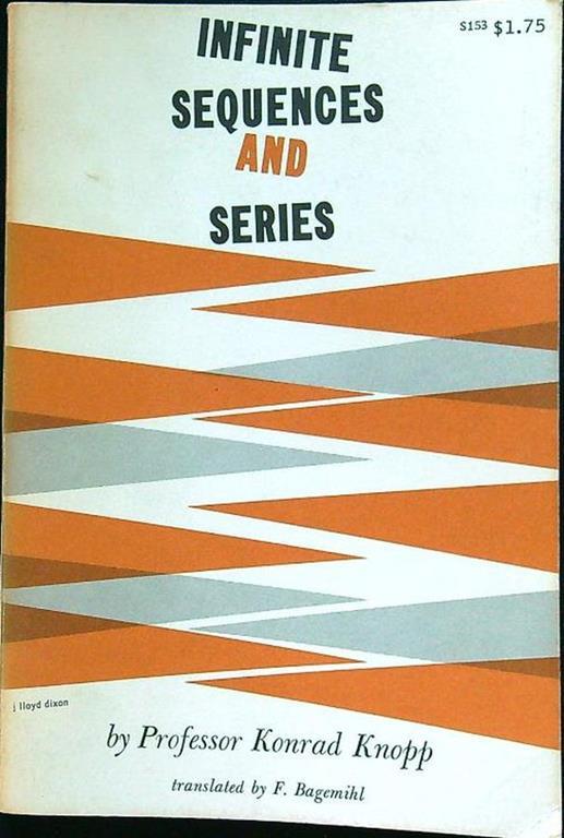 Infinite sequences and series - Konrad Knopp - copertina
