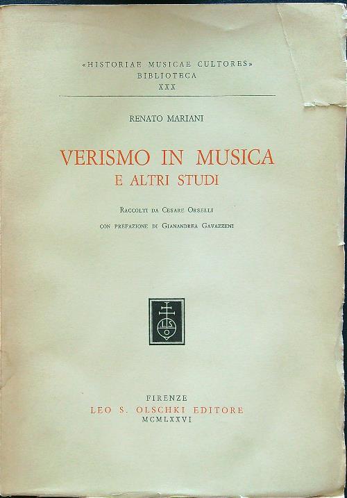 Verismo in musica e altri studi