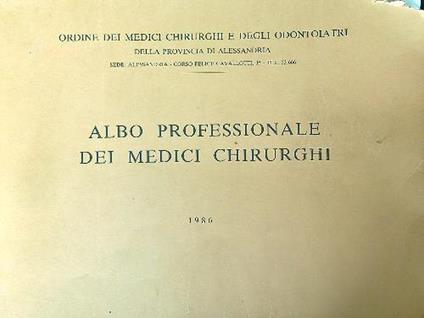 Albo Professionale dei medici chirurghi 1986 - copertina