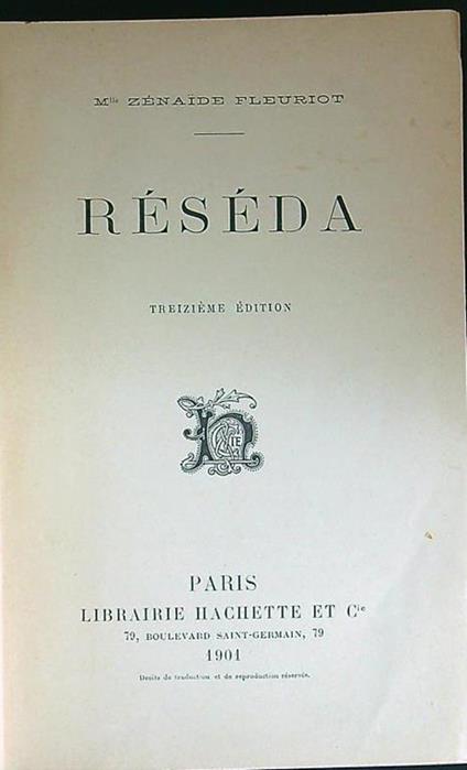 Reseda - Zénaíde Fleuriot - copertina