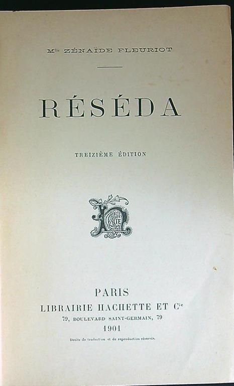 Reseda - Zénaíde Fleuriot - copertina