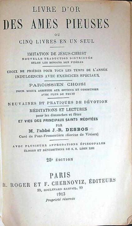 Livre d'or des ames pieuses - copertina