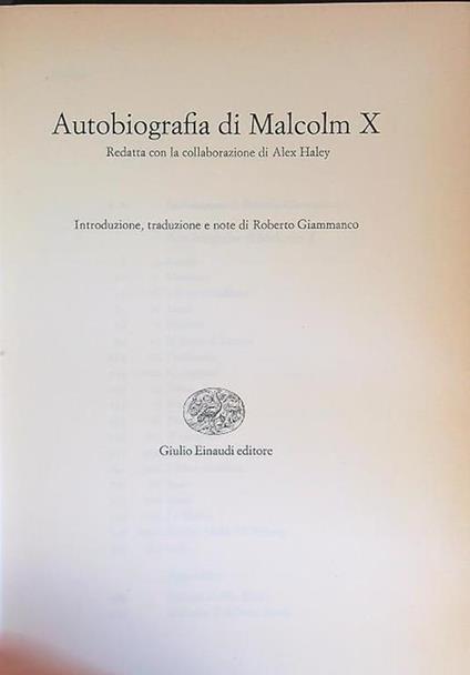 Autobiografia di Malcolm X - copertina