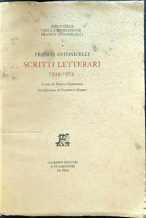 Scritti letterari 1934-1974