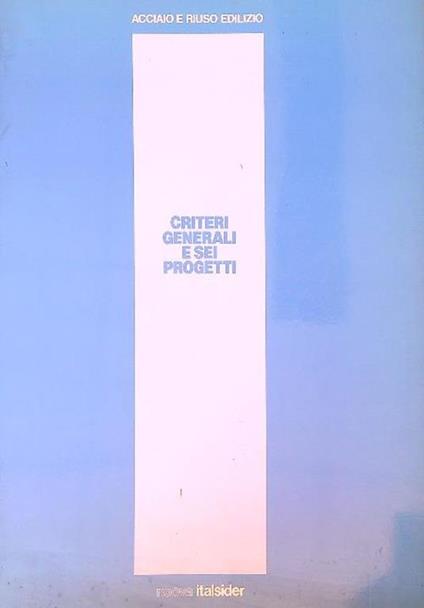 Criteri generali e sei progetti - copertina