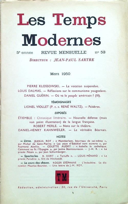 Les Temps Modernes - n. 53/Mars 1950