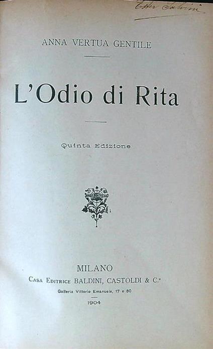L' Odio di Rita - Anna Vertua Gentile - copertina