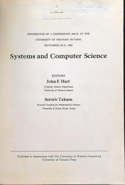 Systems and computer science - Hart - copertina