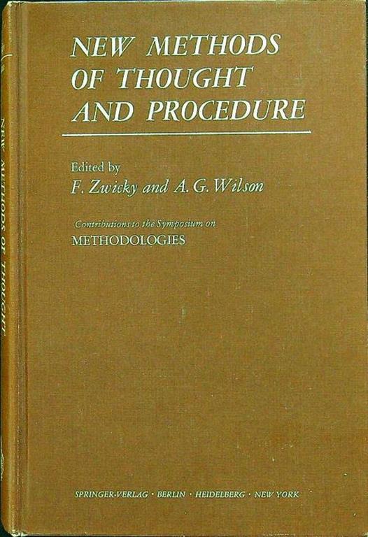 New methods of thought and procedure - copertina