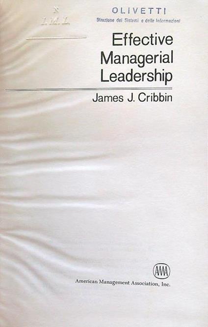 Effective managerial leadership - copertina