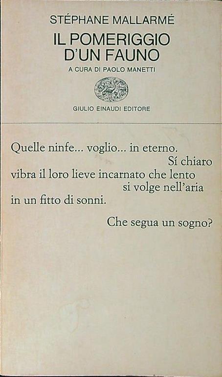 Il pomeriggio d'un fauno - Stéphane Mallarmé - copertina