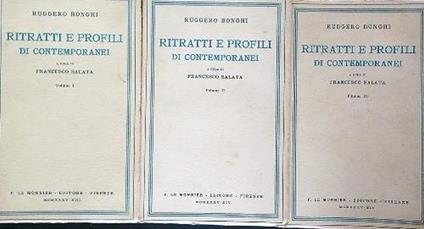 Ritratti e profili di contemporanei. 3vv - Ruggero Bonghi - copertina