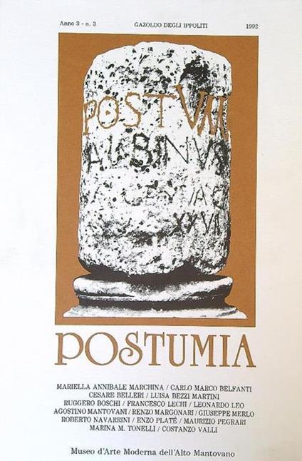 Postumia 3/1992 - copertina