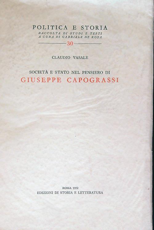 Societa' e stato nel pensiero di Giuseppe Capograssi