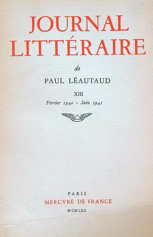 Journal Litteraire. XIII 1940-1941