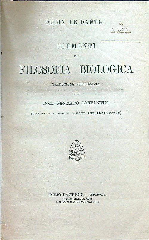 Elementi di filosofia biologica