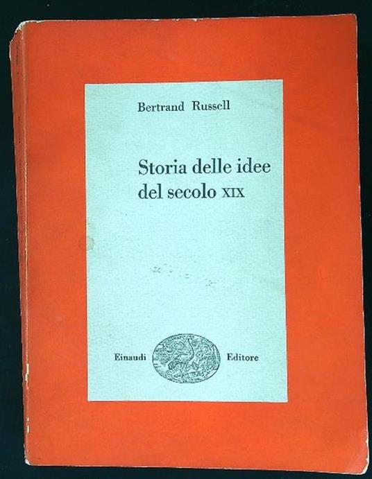 Storia delle idee del secolo XIX - Bertrand Russell - copertina