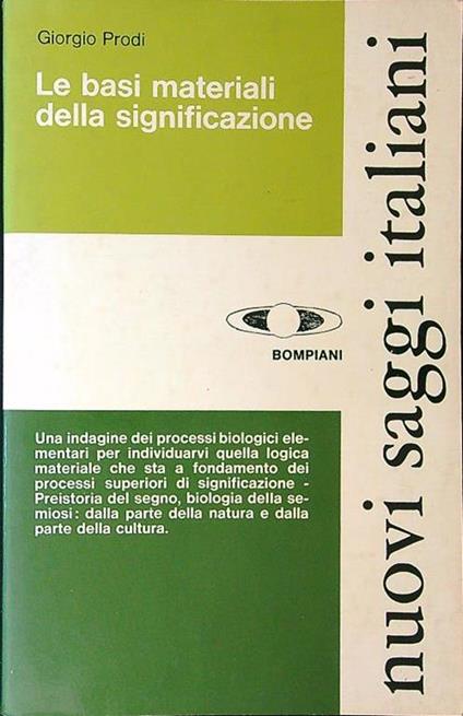 Le basi materiali della significazione - Giorgio Prodi - copertina