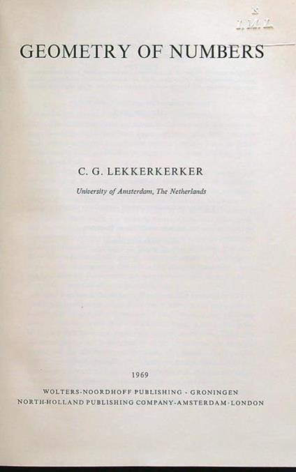 Geometry of numbers - copertina