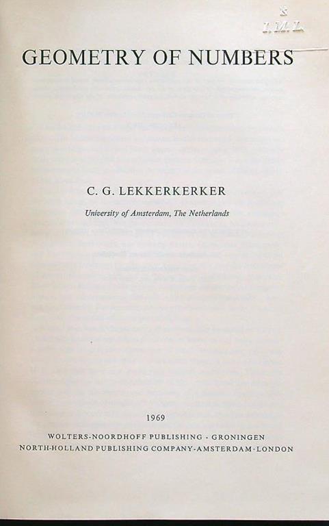 Geometry of numbers - copertina