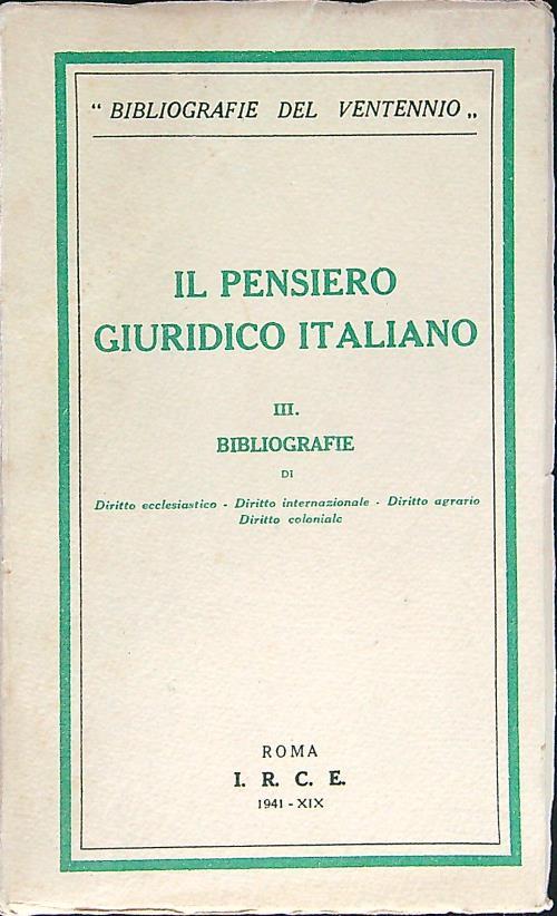 Il  pensiero giuridico italiano III