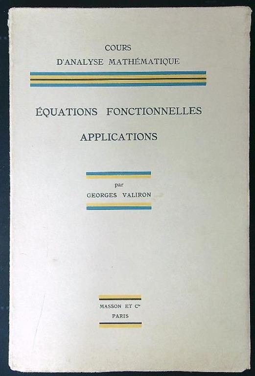 Equations fonctionnelles - Applications - copertina