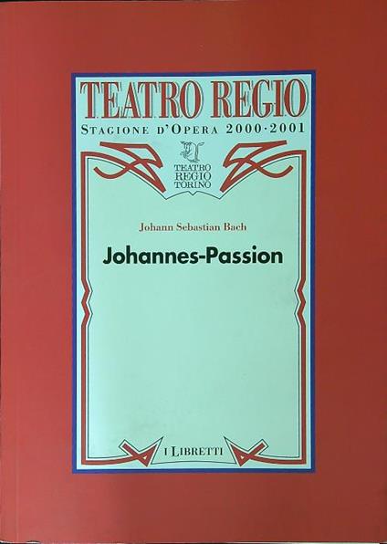 Johannes - Passion - J.S. Bach - copertina