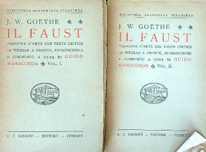 Il faust. 2vv - copertina