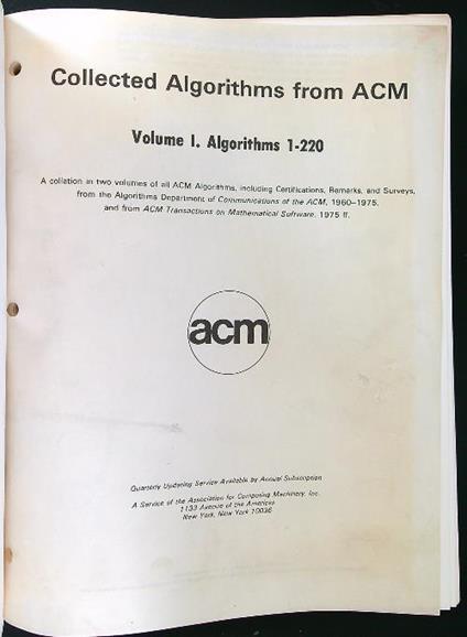 Collected Algorithms from ACM - copertina
