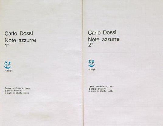 Note azzurre Vol. I e II - Carlo Dossi - copertina