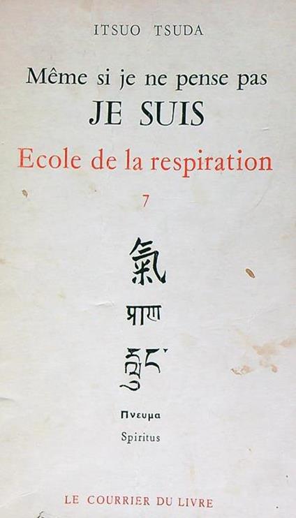 Meme si je ne pense pas Je suis - Itsuo Tsuda - copertina