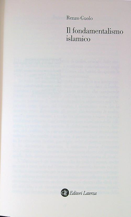 Il fondamentalismo islamico - Renzo Guolo - copertina