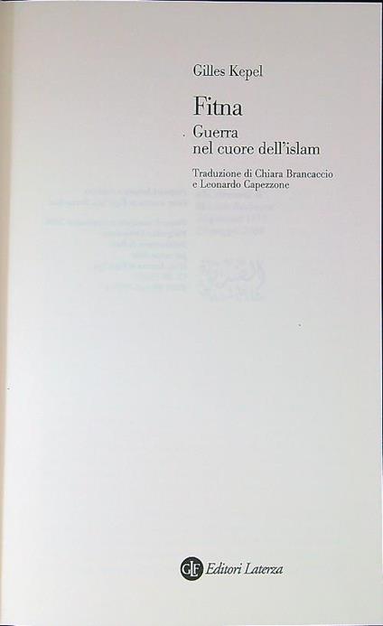 Fitna. Guerra nel cuore dell'Islam - Gilles Kepel - copertina