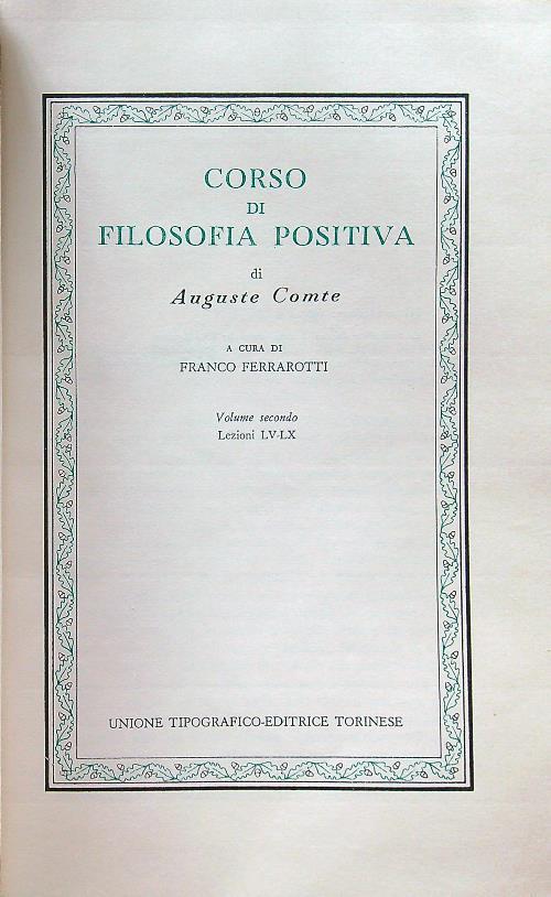 Corso di filosofia positiva vol II