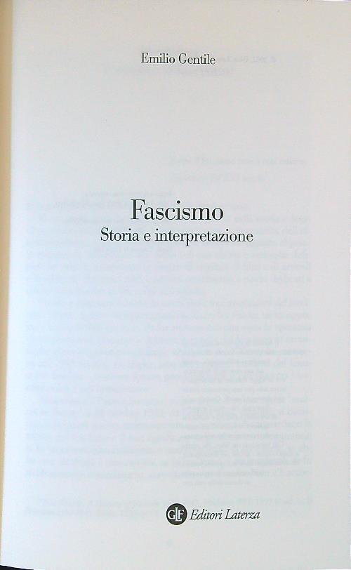 Fascismo. Storia e interpretazione