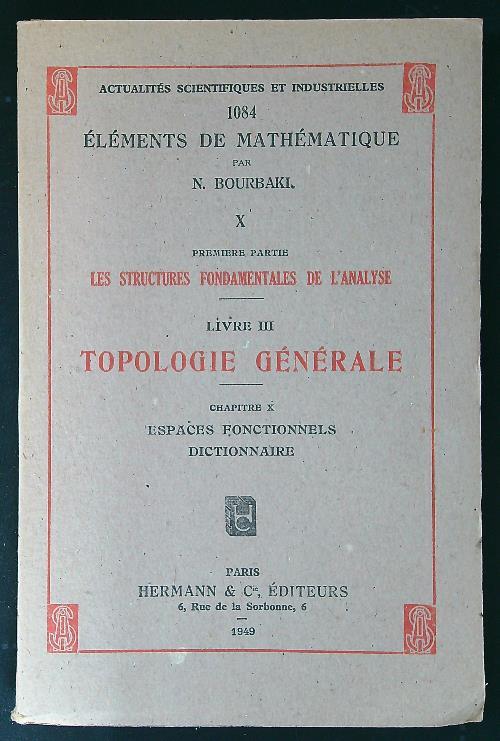 Topologie générale chap. X