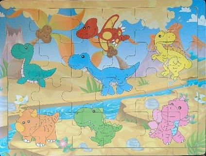 Puzzle in legno. Dinosauri - copertina