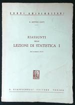 Riassunti delle lezioni di statistica I - Anno 1972-73