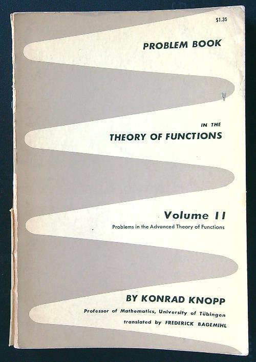 Problem Book in the Theory of Functions vol. II - Konrad Knopp - copertina