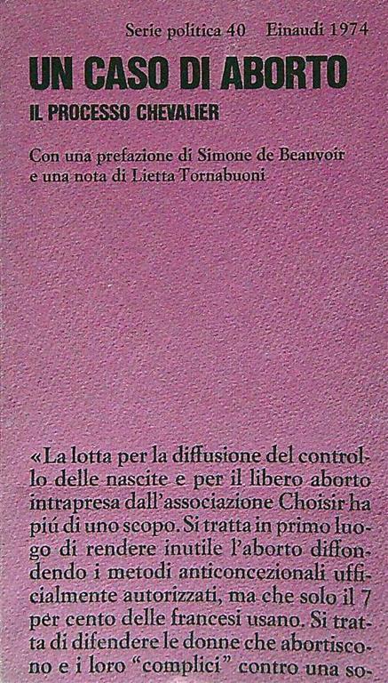 Un caso di aborto. Il processo Chevalier - copertina