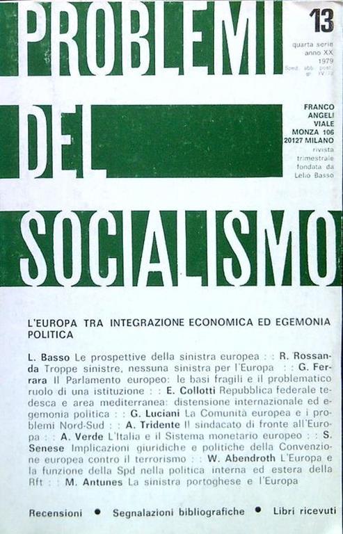 Problemi del socialismo 13 anno XX-1979 - copertina
