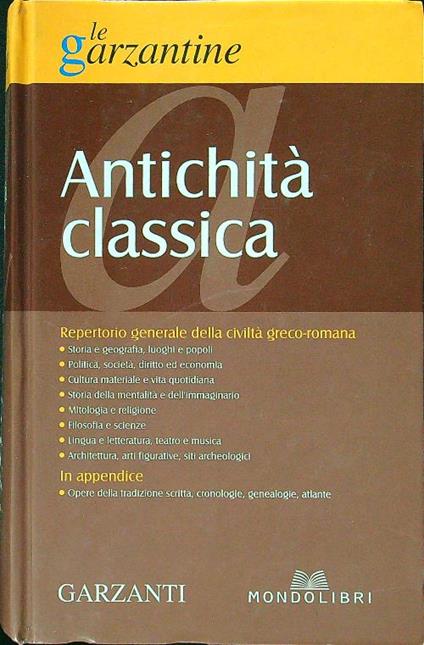 Antichità classica - copertina