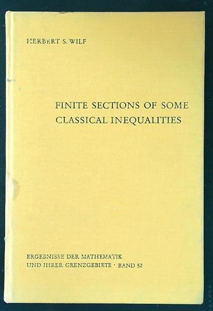 Finite sections of some classical inequalities - copertina