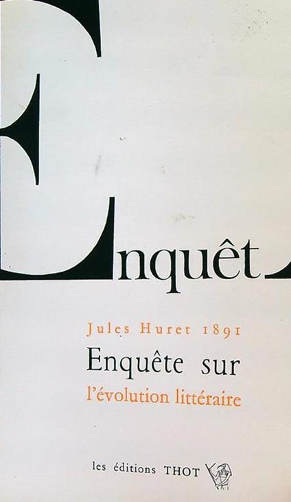 Enquete sur l'evolution litteraire - Jules Huret - copertina